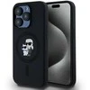 Karl Lagerfeld dėklas skirtas Apple iPhone 15 Pro compatible with MagSafe KLHMP15LSCMKCRHK (Silicone KC Body Ring) juodos spalvos