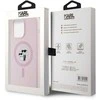 Karl Lagerfeld Liquid Silicone Karl and Choupette MagSafe dėklas telefonui Apple iPhone 14 Pro Max rožinės spalvos