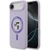 Karl Lagerfeld Liquid Silicone Karl and Choupette MagSafe dėklas skirtas Apple iPhone 17 Air Violetinė