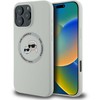Dėklas Karl Lagerfeld Liquid silikoninis K&CH Heads MagSafe Apple iPhone 16 Pro rusvai gelsvas