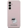 Dėklas Karl Lagerfeld KLHCS23FESMHCNPP S23 FES711 rožinės spalvos Silicone Choupette Metal Pin