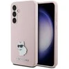 Dėklas Karl Lagerfeld KLHCS23FESMHCNPP S23 FES711 rožinės spalvos Silicone Choupette Metal Pin