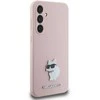 Dėklas Karl Lagerfeld KLHCS23FESMHCNPP S23 FES711 rožinės spalvos Silicone Choupette Metal Pin