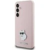 Dėklas Karl Lagerfeld KLHCS23FESMHCNPP S23 FES711 rožinės spalvos Silicone Choupette Metal Pin