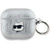 Karl Lagerfeld PU Embossed Choupette Head dėklas ausinėms AirPods Pro 2 sidabrinės spalvos