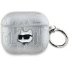 Karl Lagerfeld PU Embossed Choupette Head dėklas ausinėms AirPods Pro 2 sidabrinės spalvos