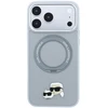 Karl Lagerfeld su žiediniu stovu 360 Karl & Choupette galvų smeigtukais MagSafe dėklas iPhone 18 Pro / 17 Pro - Pilkas