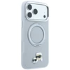 Karl Lagerfeld PU Grained K&CH Heads Ring Stand Magsafe dėklas, skirtas iPhone 18 Pro Max, pilkas