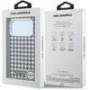 Karl Lagerfeld PU Houndstooth Resin Plate MagSafe dėklas skirtas Apple iPhone 17 Pro juodos spalvos