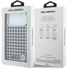 Karl Lagerfeld PU Houndstooth Resin Plate MagSafe dėklas skirtas Apple iPhone 17 Pro Max juodos spalvos