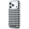 Karl Lagerfeld PU Houndstooth Resin Plate MagSafe dėklas skirtas Apple iPhone 17 Pro juodos spalvos