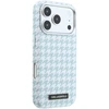 Karl Lagerfeld PU Houndstooth Resin Plate MagSafe dėklas skirtas Apple iPhone 17 Pro Mėlyna
