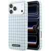 Karl Lagerfeld PU Houndstooth Resin Plate MagSafe dėklas skirtas Apple iPhone 17 Pro Max Mėlyna
