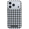 Karl Lagerfeld PU Houndstooth Resin Plate MagSafe dėklas skirtas Apple iPhone 17 Pro juodos spalvos