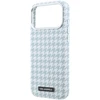 Karl Lagerfeld PU Houndstooth Resin Plate MagSafe dėklas skirtas Apple iPhone 17 Pro Max Mėlyna