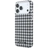 Karl Lagerfeld PU Houndstooth Resin Plate MagSafe dėklas skirtas Apple iPhone 17 Pro Max juodos spalvos