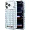 Karl Lagerfeld PU Houndstooth Resin Plate MagSafe dėklas skirtas Apple iPhone 17 Pro Mėlyna