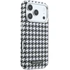 Karl Lagerfeld PU Houndstooth Resin Plate MagSafe dėklas skirtas Apple iPhone 17 Pro juodos spalvos
