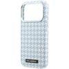 Karl Lagerfeld PU Houndstooth Resin Plate MagSafe dėklas skirtas Apple iPhone 17 Pro Mėlyna