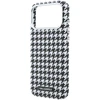 Karl Lagerfeld PU Houndstooth Resin Plate MagSafe dėklas skirtas Apple iPhone 17 Pro Max juodos spalvos