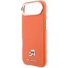 Karl Lagerfeld PU Karl and Choupette Heads Pins MagSafe dėklas skirtas Apple iPhone Air Oranžinis