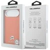 Karl Lagerfeld PU Karl and Choupette Heads Pins MagSafe dėklas skirtas Apple iPhone Air Oranžinis