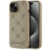 Karl Lagerfeld PU Karl Heads Pattern MagSafe dėklas telefonui Apple iPhone 15 rusvai gelsvas