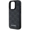 Karl Lagerfeld PU Leather Monogram Metal Logo MagSafe dėklas telefonui Apple iPhone 15 Pro juodos spalvos