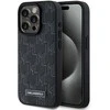 Karl Lagerfeld PU Leather Monogram Metal Logo MagSafe dėklas telefonui Apple iPhone 15 Pro juodos spalvos