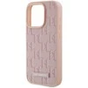 Apple iPhone 15 Pro Karl Lagerfeld dėklas odinis Monogram Metal Logo (KLHMP15LPKHPORPP) rožinės spalvos
