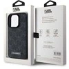 Karl Lagerfeld PU Leather Monogram Metal Logo MagSafe dėklas telefonui Apple iPhone 15 Pro juodos spalvos