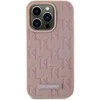 Apple iPhone 15 Pro Max Karl Lagerfeld dėklas odinis Monogram Metal Logo (KLHMP15XPKHPORPP) rožinės spalvos
