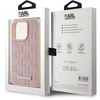 Karl Lagerfeld KLHMP15LPKHPORPP iPhone 15 Pro 6.1″ kietas dėklas rožinės spalvos Leather Monogram Metal Logo