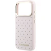 Karl Lagerfeld PU Perforated Gold Dots MagSafe dėklas skirtas Apple iPhone 17 Pro rožinės spalvos