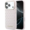 Karl Lagerfeld PU Perforated Gold Dots MagSafe dėklas skirtas Apple iPhone 17 Pro rožinės spalvos