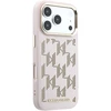 Karl Lagerfeld PU Perforated Monogram MagSafe dėklas skirtas Apple iPhone 17 Pro Max rožinės spalvos