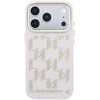 Karl Lagerfeld PU Perforated Monogram MagSafe dėklas skirtas Apple iPhone 17 Pro rožinės spalvos