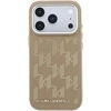 Karl Lagerfeld PU Perforated Monogram MagSafe dėklas skirtas Apple iPhone 17 Pro rusvai gelsvas