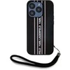Karl Lagerfeld PU Saffiano Athleisure Stripe and Strap dėklas telefonui Apple iPhone 15 Pro Max rožinės spalvos