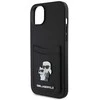 Karl Lagerfeld KLHCP15SSAPKCNPK Apple iPhone 15 / 14 / 13 6.1″ juodos spalvos kietas dėklas Saffiano Cardslot Karl