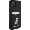 Karl Lagerfeld KLHCP15SSAPKCNPK Apple iPhone 15 / 14 / 13 6.1″ juodos spalvos kietas dėklas Saffiano Cardslot Karl