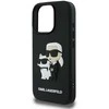 Karl Lagerfeld PU Saffiano Karl and Choupette Apple iPhone 16 Pro Max dėklas telefonui juodos spalvos