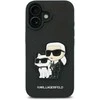 Karl Lagerfeld PU Saffiano Karl and Choupette Apple iPhone 16 Plus dėklas telefonui juodos spalvos