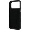 Dėklas Karl Lagerfeld Saffiano Case with Karl & Choupette Heads Pins & Logo for iPhone 18 Pro Max / 17 Pro Max - Juodas