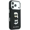 Karl Lagerfeld PU Semi Wrap Saffiano K&CH Heads dėklas, skirtas iPhone 18 Pro, juodas