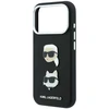 Karl Lagerfeld PU Semi Wrap Saffiano K&CH Heads dėklas, skirtas iPhone 18 Pro, juodas