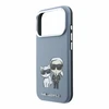 Dėklas Karl Lagerfeld PU Semi Wrap Smooth Sketch Bodies Magsafe Case for iPhone 18 Pro Mėlyna