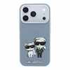 Dėklas Karl Lagerfeld PU Semi Wrap Smooth Sketch Bodies Magsafe Case for iPhone 18 Pro Mėlyna