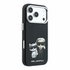 Dėklas Karl Lagerfeld PU Semi Wrap Smooth Sketch Bodies Magsafe Case for iPhone 18 Pro Max Juodas