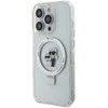 Apple iPhone 14 Pro Karl Lagerfeld dėklas Ring Stand Karl&Choupettte MagSafe (KLHMP14LHMRSKCH) baltos spalvos